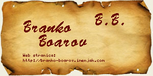 Branko Boarov vizit kartica